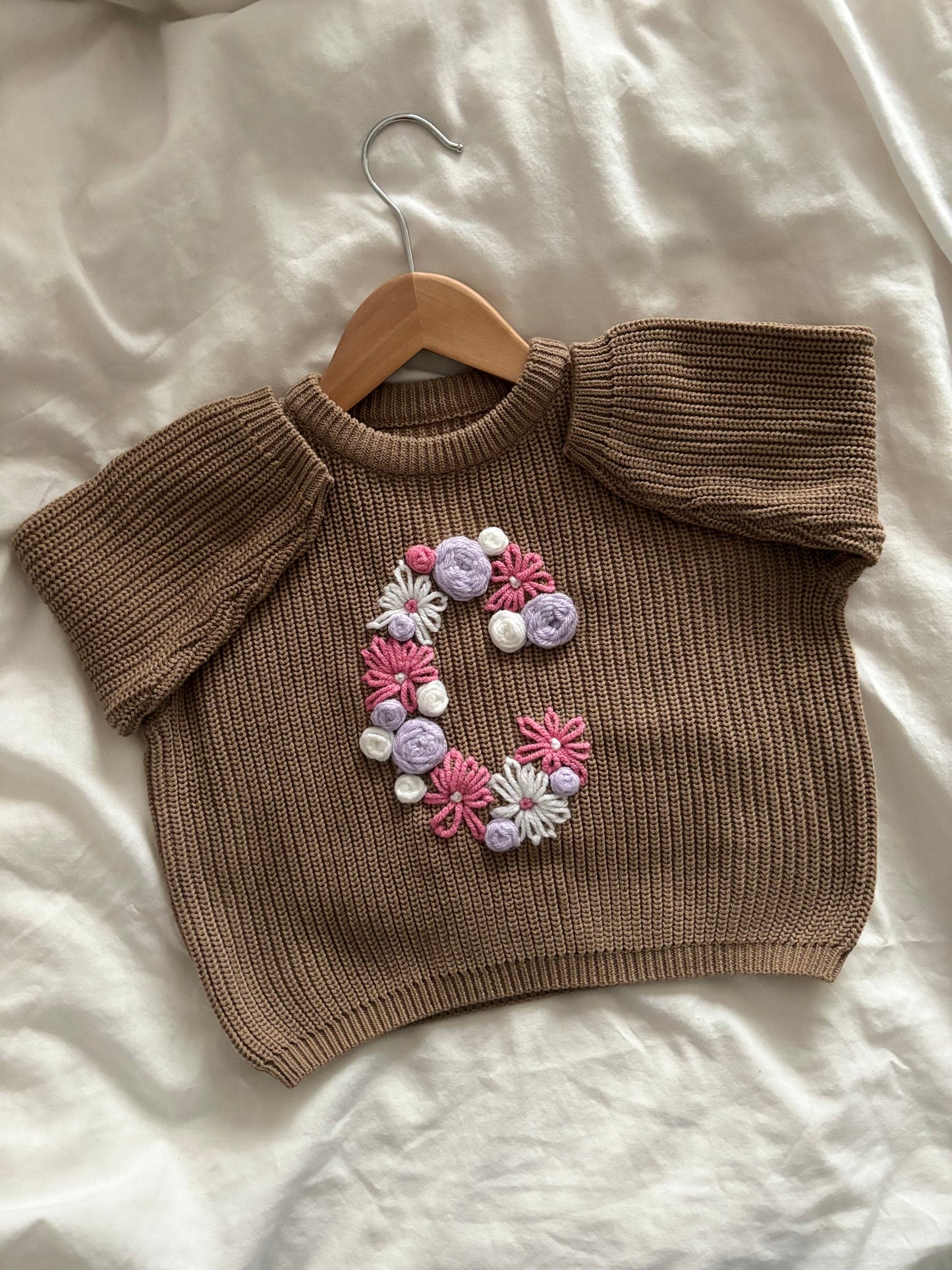 Embroidered Sweater “C” (12-18m)