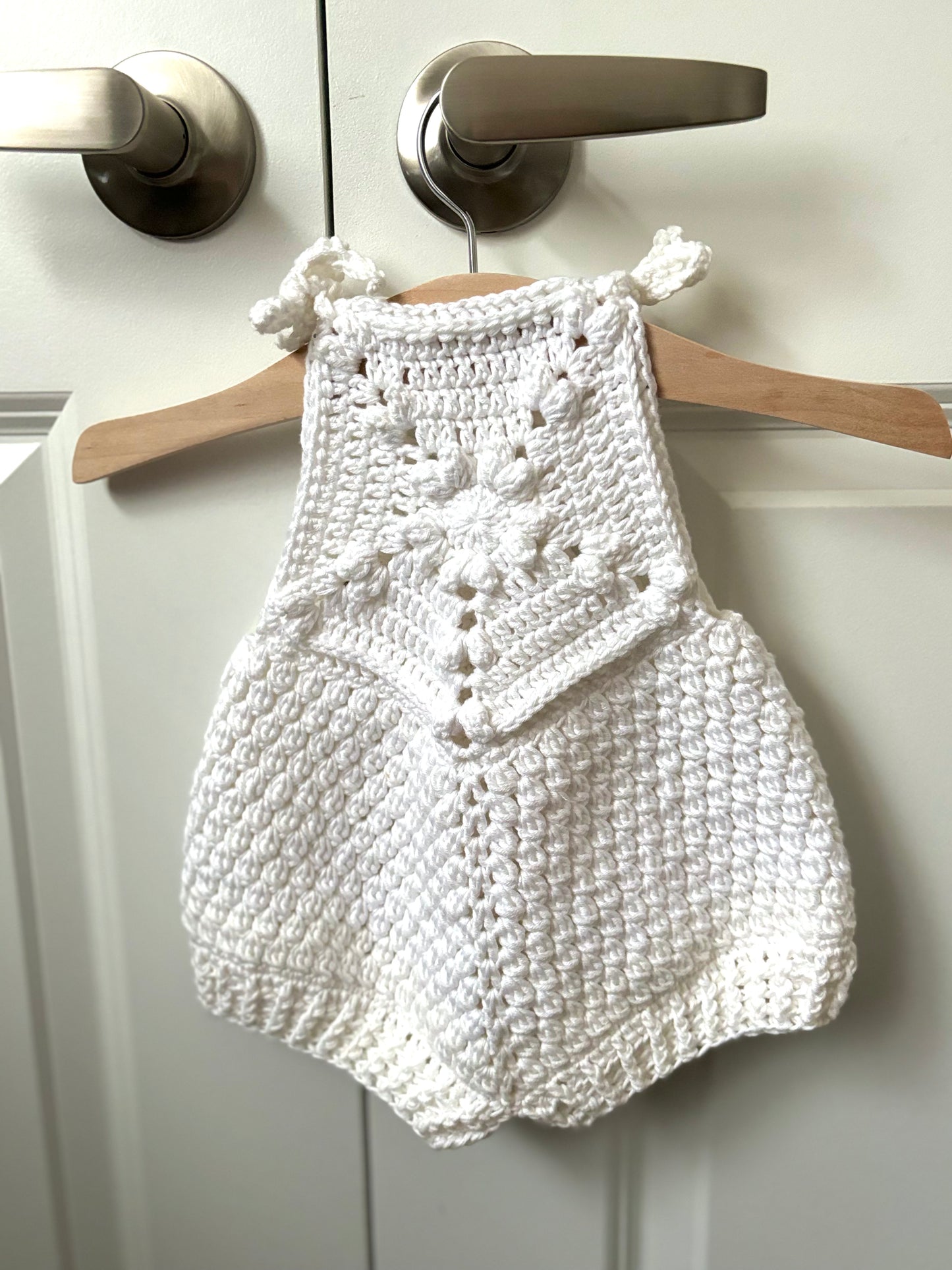 White Cotton Romper (0-6 months)