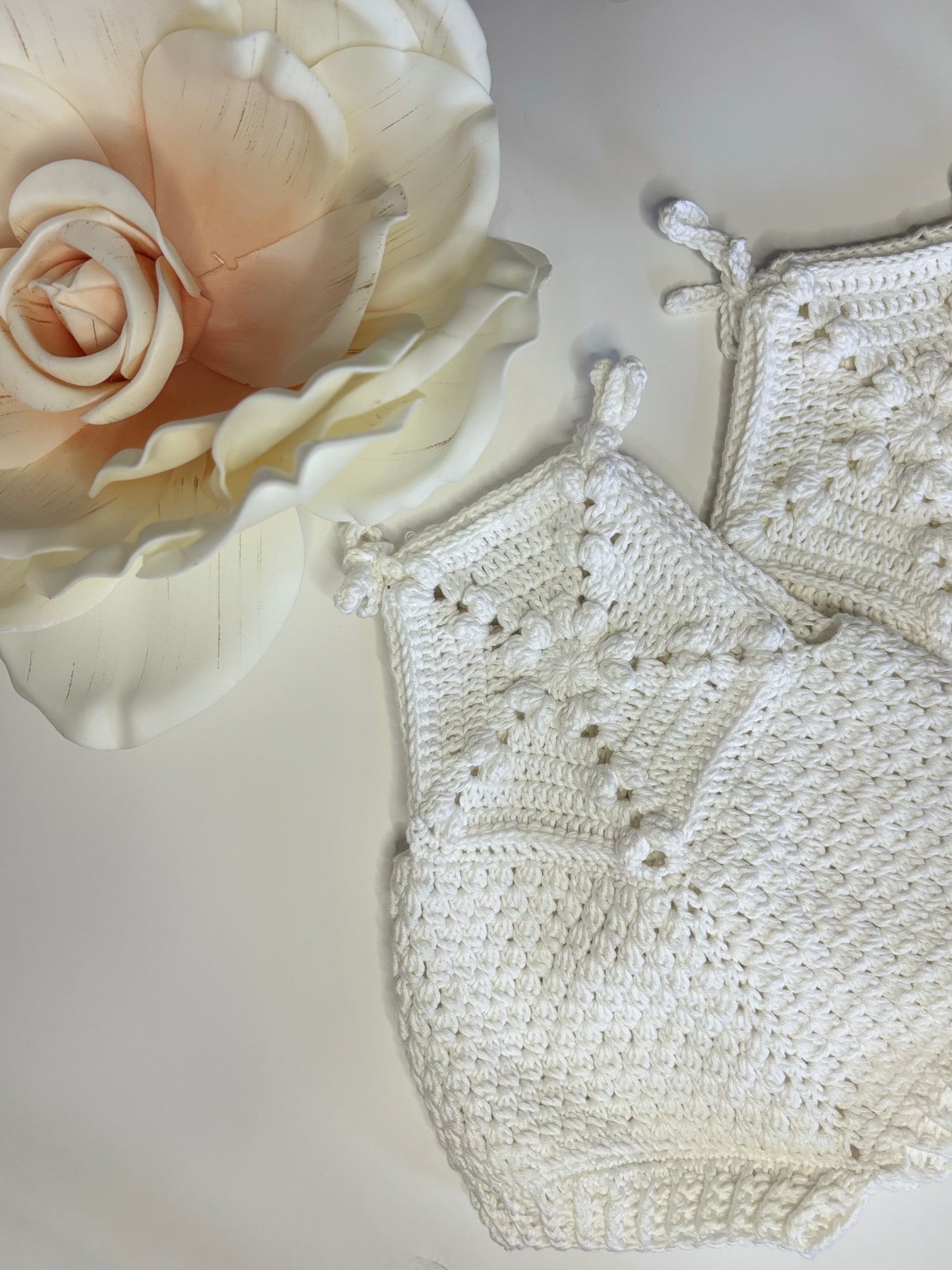 White Cotton Romper (0-6 months)